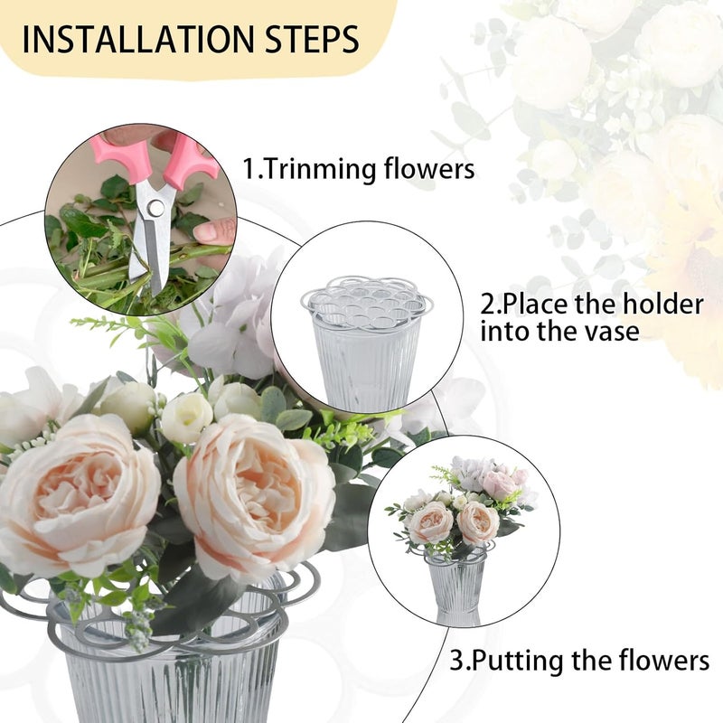 OYEFLY 6Pcs Flower Arrangement Holder,Metal Floral Grid Used for Vase Flower Arrangement Art (4in5in6in6) - Image 4